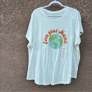 Old Navy Shirt 2XL Women Short Sleeve Graphic Tee “Love Your Mama” Earthy Casual